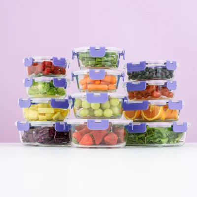 JoyJolt 24-Piece Glass Storage Container Kitchen Food Storage Set with Lids | Wayfair North America