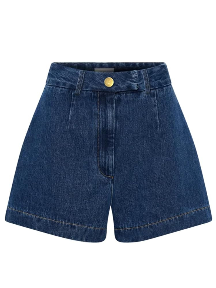 Women's Denim 2 Piece Set Casual Business Sleeveless Jean Blazer Vest Tops and Shorts Outfit Trac... | Amazon (US)