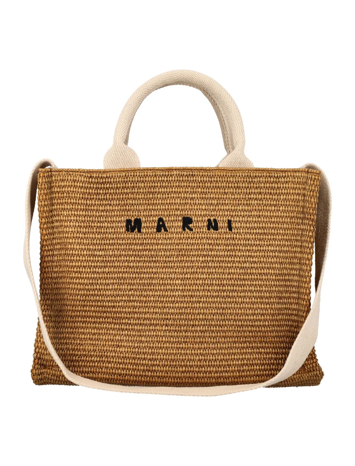 Marni Tropicalia Logo Embroidered Small Tote Bag | Cettire Global