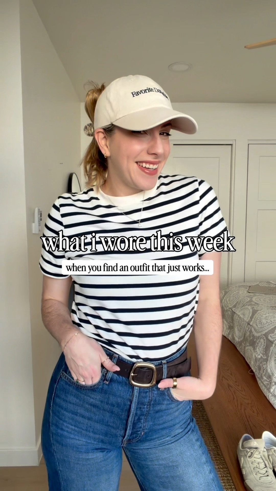 what i wore this week… or realistically just my current go-to outfit 🤍

i’ve been trying to build more of a capsule wardrobe, and this is one of those outfits i keep reaching for — easy, comfortable, but still feels elevated

linking my barrel jeans, striped shirt, veja sneakers, and my polene structured  tote ✨

#LTKgrwm #LTKootd #LTKSeasonal