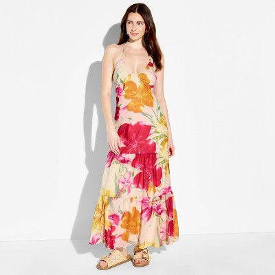 Women's Maxi Triangle Halter Dress - Wild Fable™ Floral XL | Target