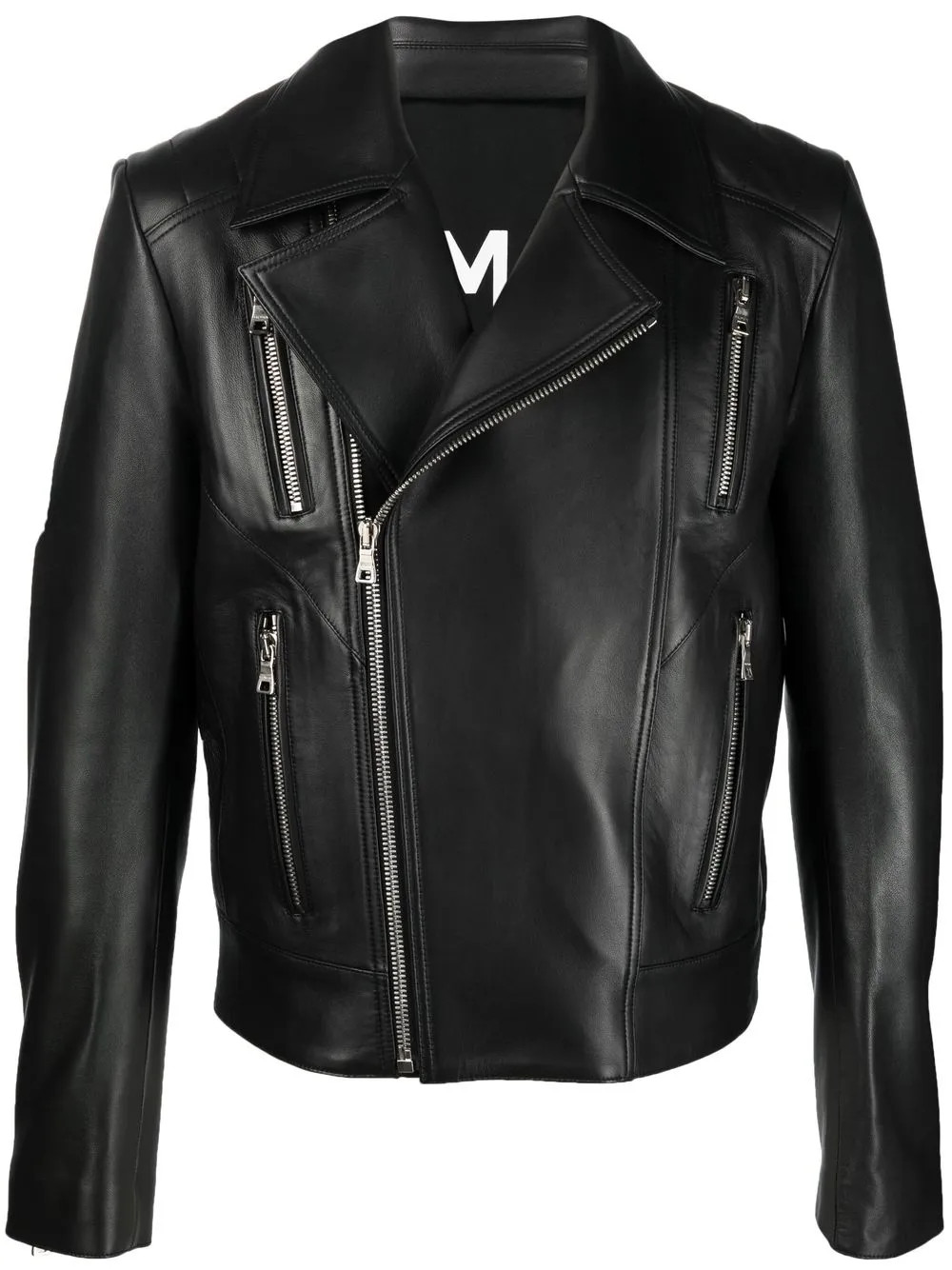 zip leather jacket | Farfetch Global