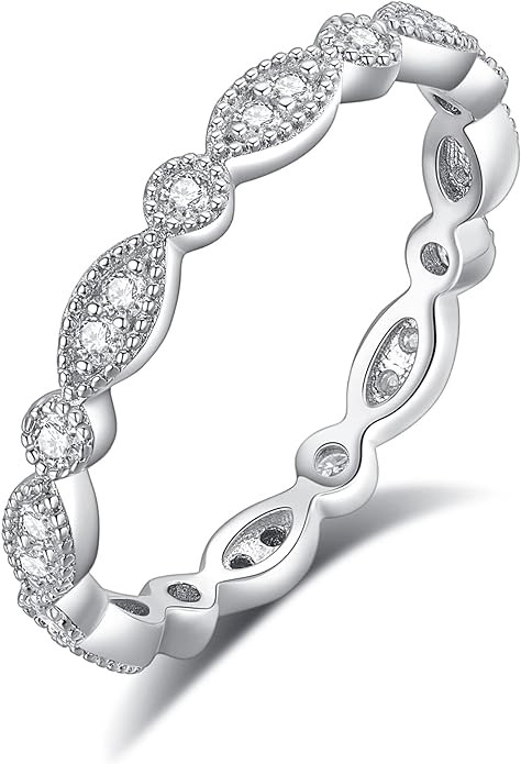 IMOLOVE Moissanite Wedding Band Wedding Rings for Women Evil Eye Shaped 925 Sterling Silver Rings... | Amazon (US)