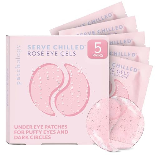 Patchology Serve Chilled Rosé Hydrating Under Eye Patches – Hyaluronic Acid & Antioxidant-Infused Eye Masks to Reduce Dark Circles, Puffiness & Fine Lines - Ideal Skincare Essentials (5 Pairs) | Amazon (US)
