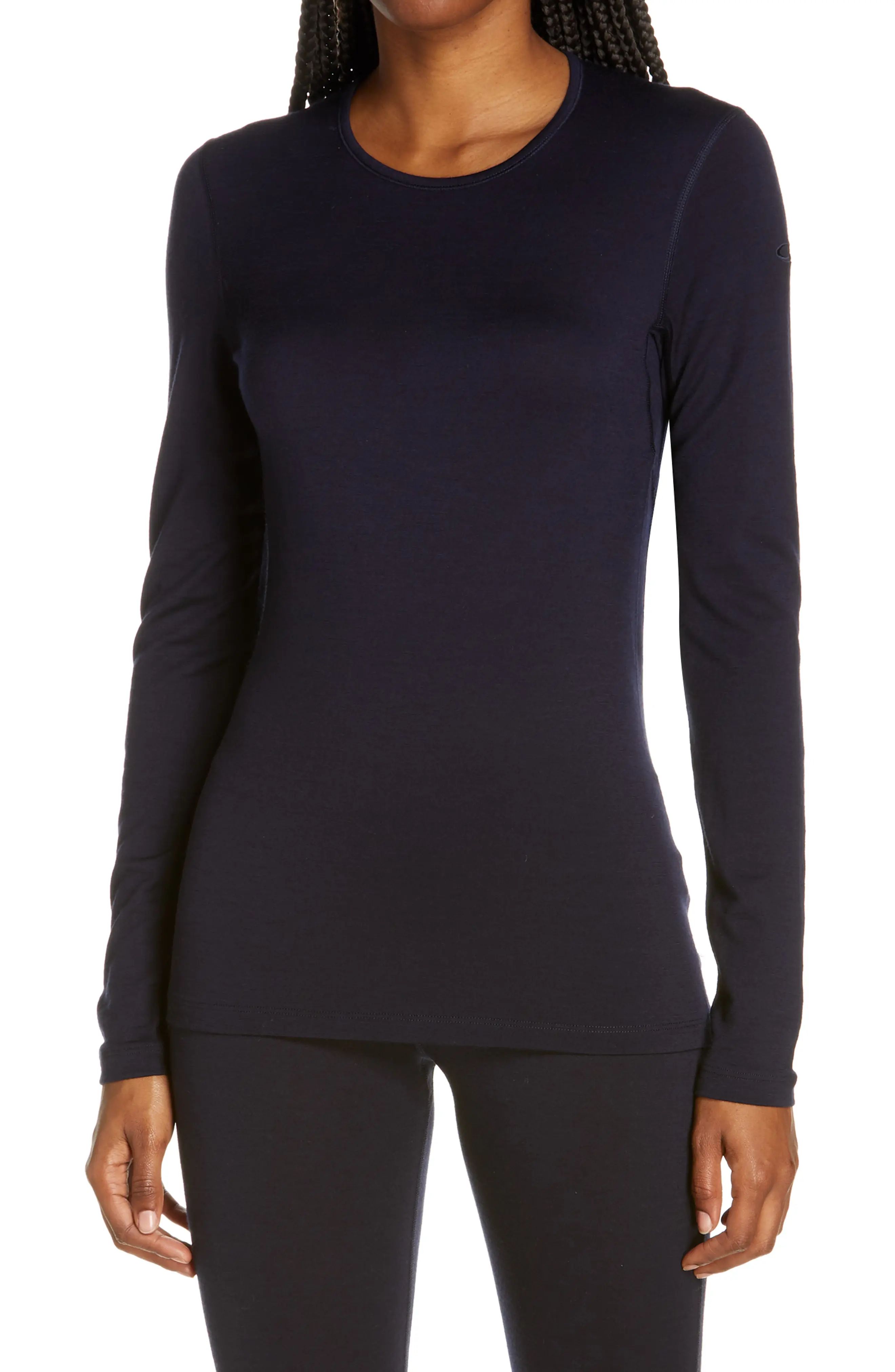 Women's Icebreaker Women's Oasis Long Sleeve Merino Wool Base Layer T-Shirt, Size Small - Blue | Nordstrom