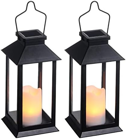 Amazon.com: Tomshine 2 Pack Solar Lanterns, Outdoor Garden Hanging Lanterns, 11.8 Inch LED Flicke... | Amazon (US)