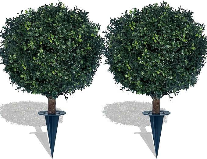 Artificial Boxwood Ball Bush 27" Tree UV Resistance Rated with Spike. Easy to Push in The Ground.... | Amazon (US)