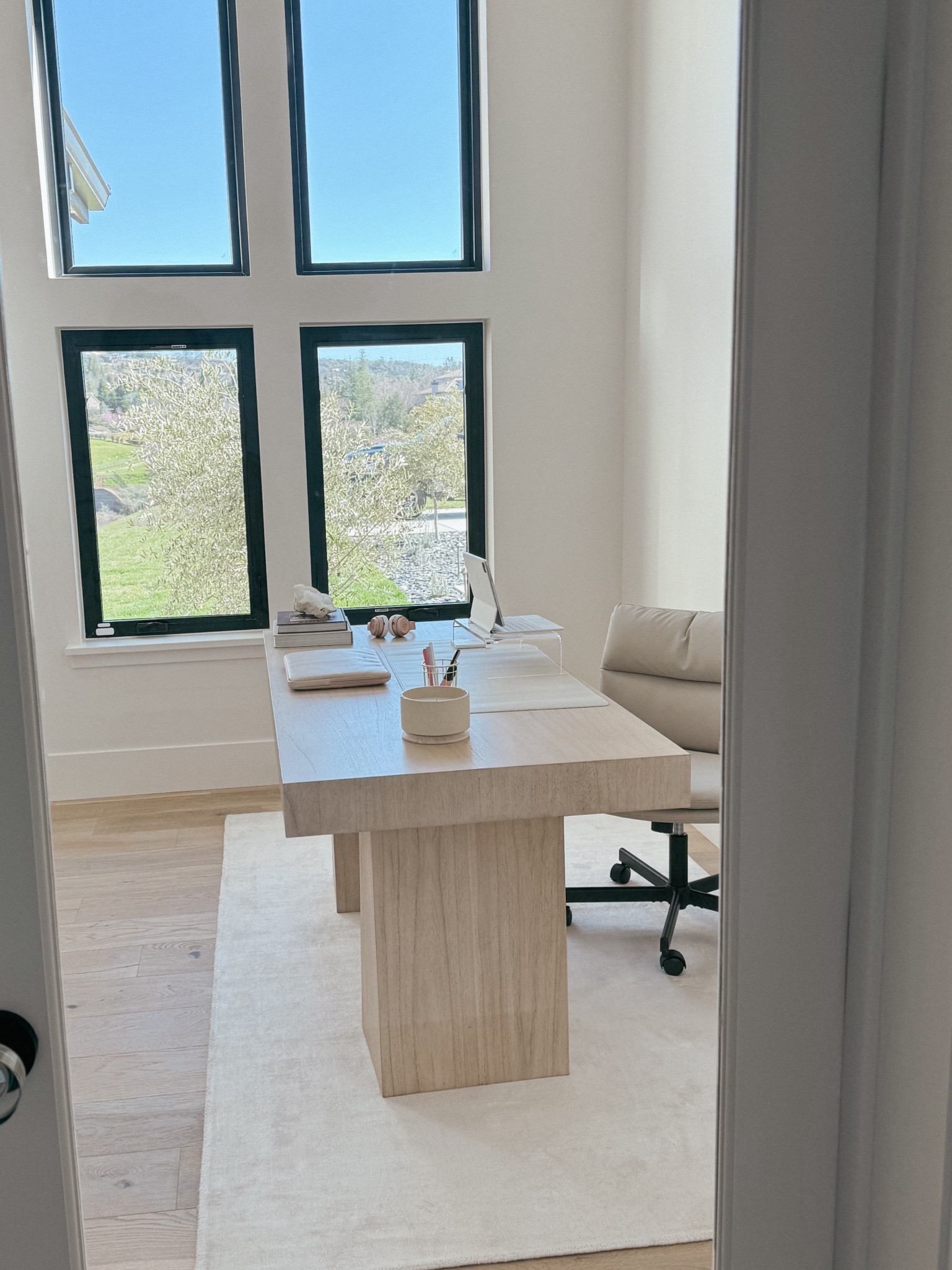 aesthetic white oak desk, criss cross chair and more home office decor! 

#LTKFindsUnder100 #LTKHome #LTKSaleAlert