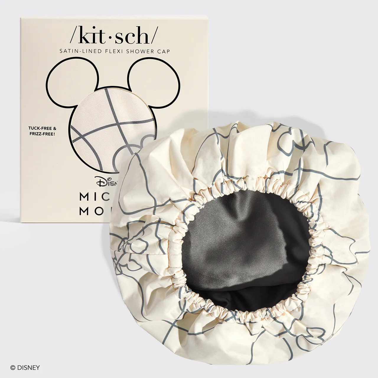 Mickey/ Minnie x Kitsch Satin Lined Flexi Shower Cap - Mickey Maze | Kitsch