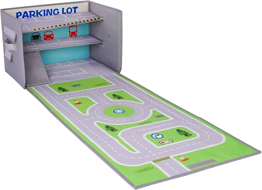 Livememory Toy Car Garage Box - Toy Car Storage Toy Car Box for Boys with Car Rug Play Mat (Not I... | Amazon (US)