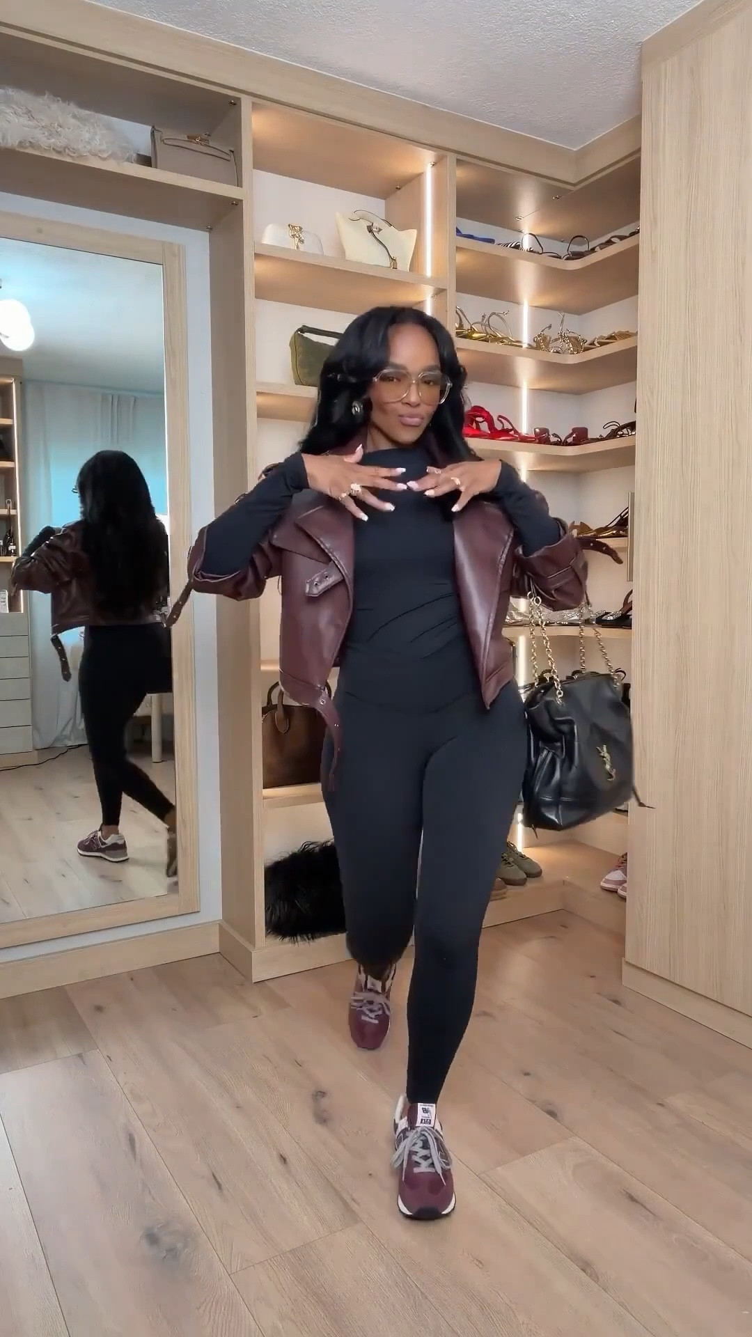 ✨ Cost-Per-Wear Perfection, Athleisure Edition

This sleek black athleisure look starts with a strong base built for repeat wear. A fitted long-sleeve, sculpting leggings, and an edgy moto vest come together to create an off-duty uniform that feels cool, comfortable, and effortlessly put together. These are everyday staples you’ll reach for constantly, so the cost per wear drops fast while the style payoff stays high.

Perfect for:
• Errands and school drop-offs
• Casual coffee runs
• Travel days
• Everyday on-the-go style

📏 Sizing:
Top: Small
Leggings: Small
Vest: Small
Sneakers: True to size

Measurements:
5’4” · 138 lbs · 34D · 27” waist · 40” hips

Save this post for later.

Black athleisure outfit inspiration, elevated leggings looks, off-duty style with edge, sporty chic everyday outfits, neutral capsule wardrobe staples.

Follow me on Instagram and YouTube @kirasfashionfinds

