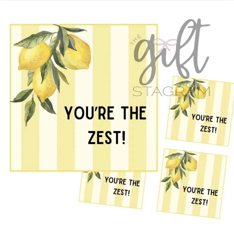 You're the Zest Gift Tag | DIGITAL DOWNLOAD | Thank You Gift Tag | Thank You Gift Ideas | Digital... | Etsy (US)