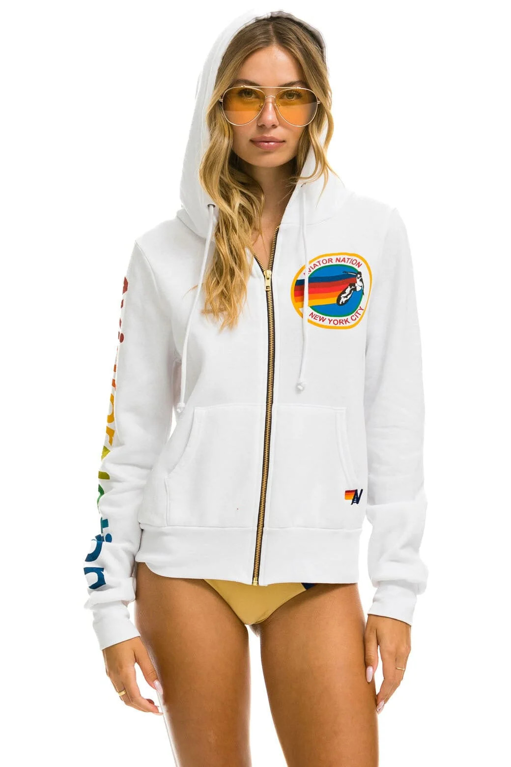 AVIATOR NATION NEW YORK CITY HOODIE - WHITE | Aviator Nation