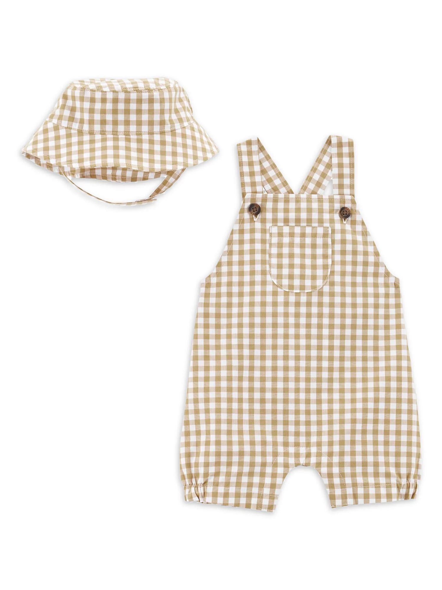 Carter's Child of Mine Baby Boy Overall Romper and Hat Set, 2-Piece, Sizes 0M-24M | Walmart (US)