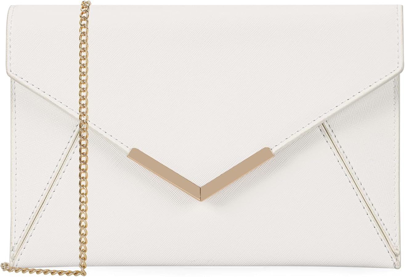 Dexmay Women Envelope Clutch Handbag Medium Saffiano Leather Foldover Clutch Purse | Amazon (US)
