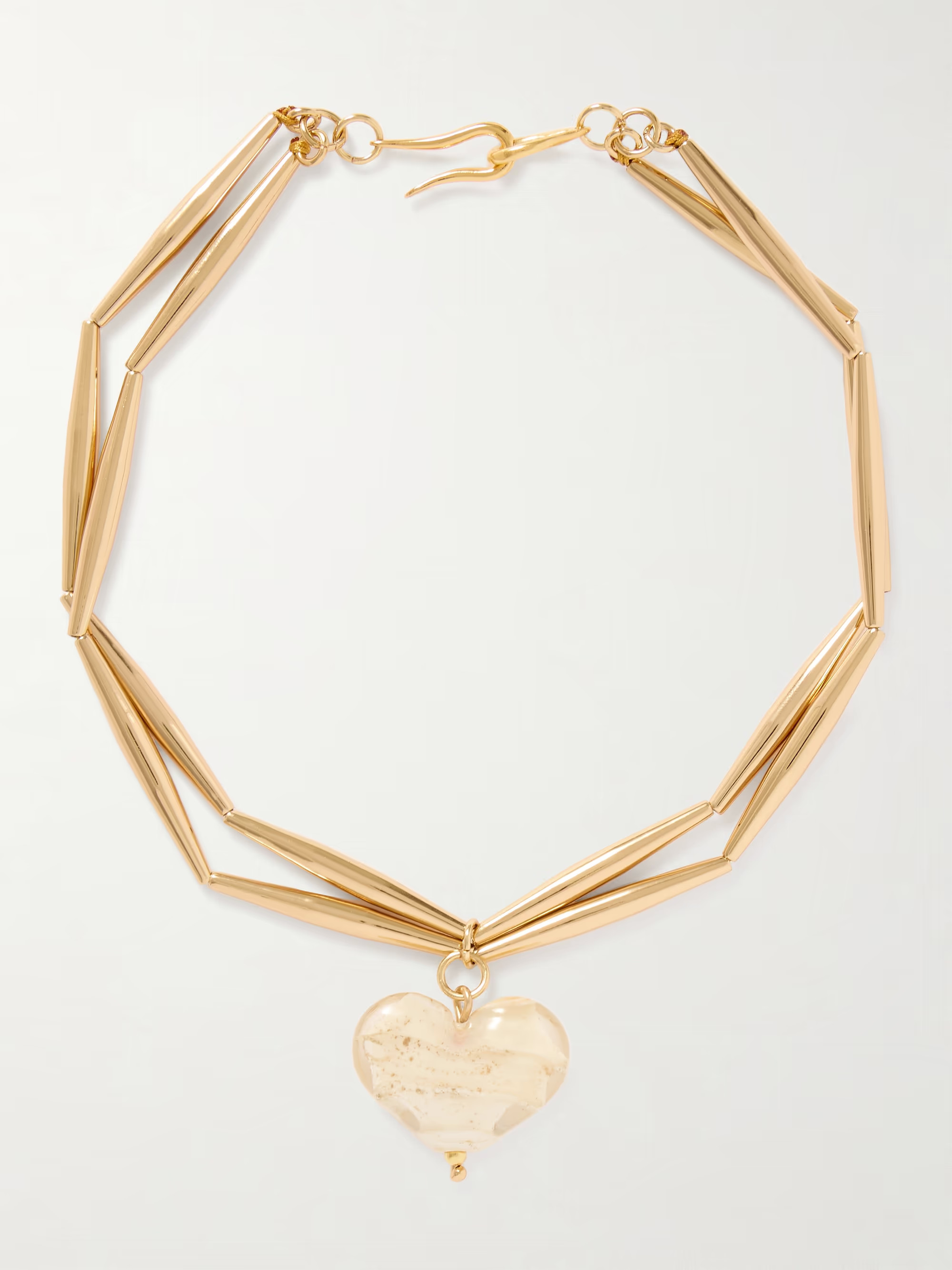 Cuore Duo gold-plated and glass necklace | NET-A-PORTER (US)