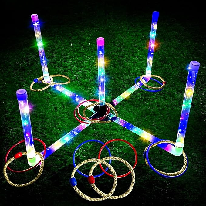 Amazon.com : Ring Toss Outdoor Games with 16 Rings, Backyard Games Lawn Games for Adults & Kids, ... | Amazon (US)