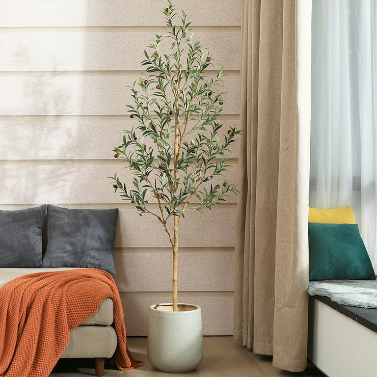6FT Artificial Olive Tree with Fruits and Wood Branches, Potted Faux Olive Plants. 10 lb. DR.Plan... | Walmart (US)