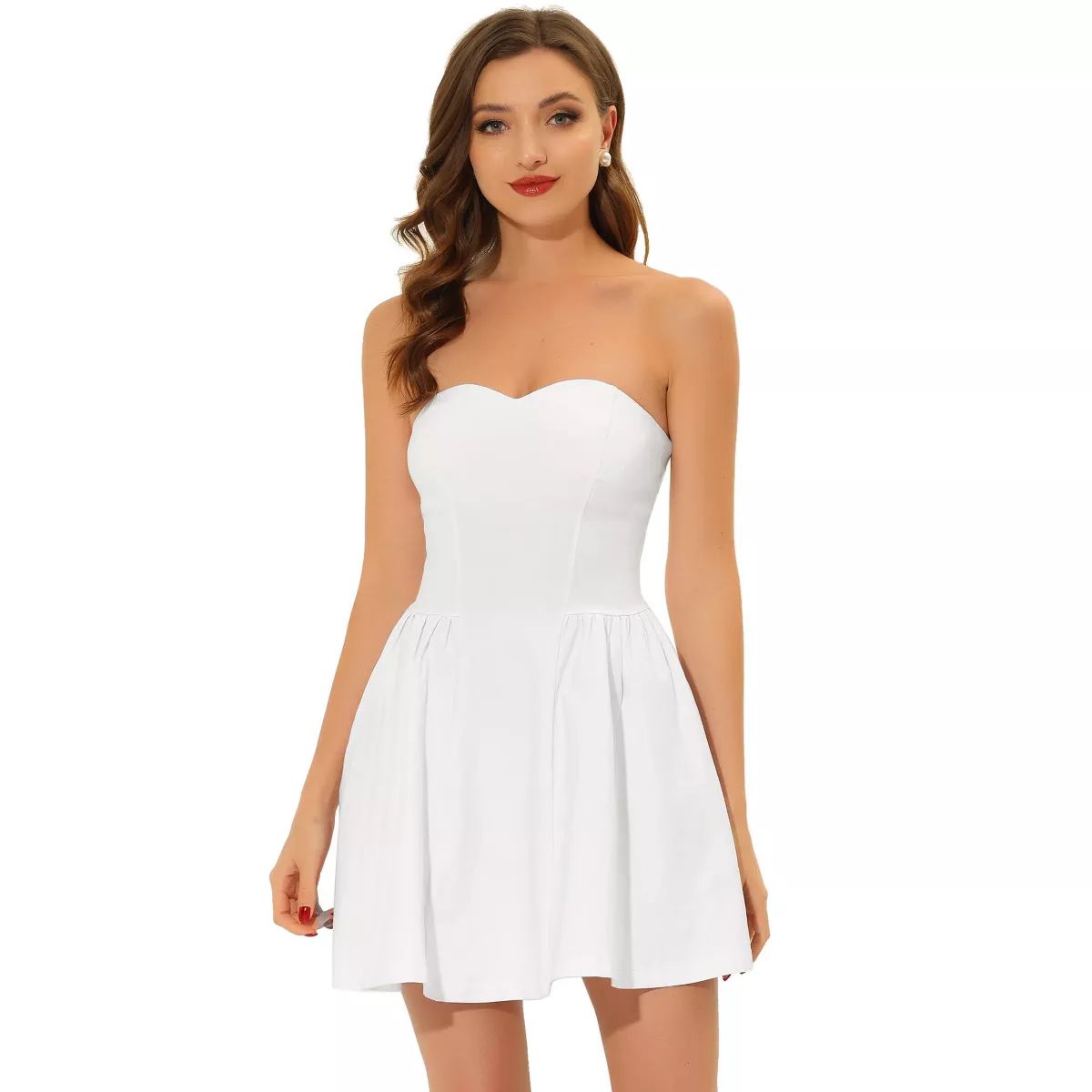 Allegra K Women's Party Strapless Sweetheart Neck Off Shoulder Sleeveless Mini Dress | Target