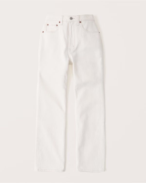 Women's Curve Love Ultra High Rise Ankle Straight Jean | Women's Sale | Abercrombie.com | Abercrombie & Fitch (UK)