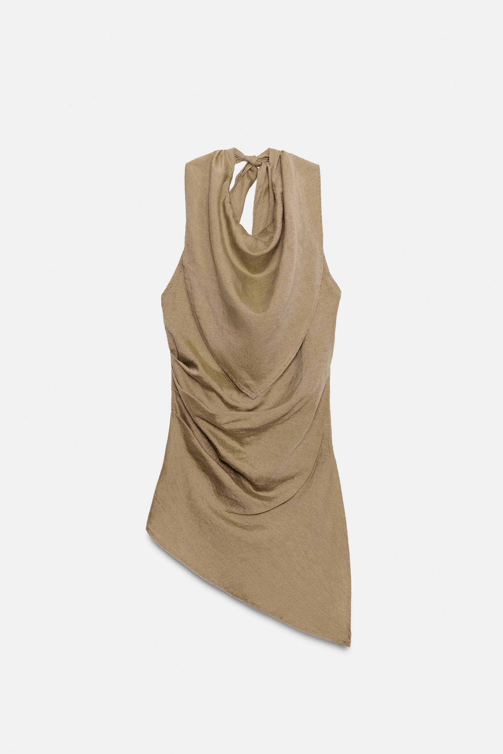 ASYMMETRISCHE LINNEN HALTERTOP | Zara NL