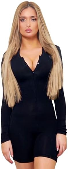 ALANNARUTH One Piece Bodysuit for Women - Long Sleeve Romper, Sexy Pajamas Onesie Bodycon Rompers... | Amazon (US)