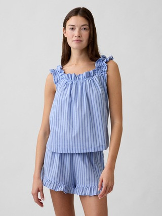 Ruffle Poplin PJ Top | Gap Factory