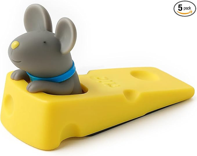 DomeStar Cute Mouse Stopper, Gray Mouse Door Stop Decorative Animal Doorstop Door Wedge | Amazon (US)
