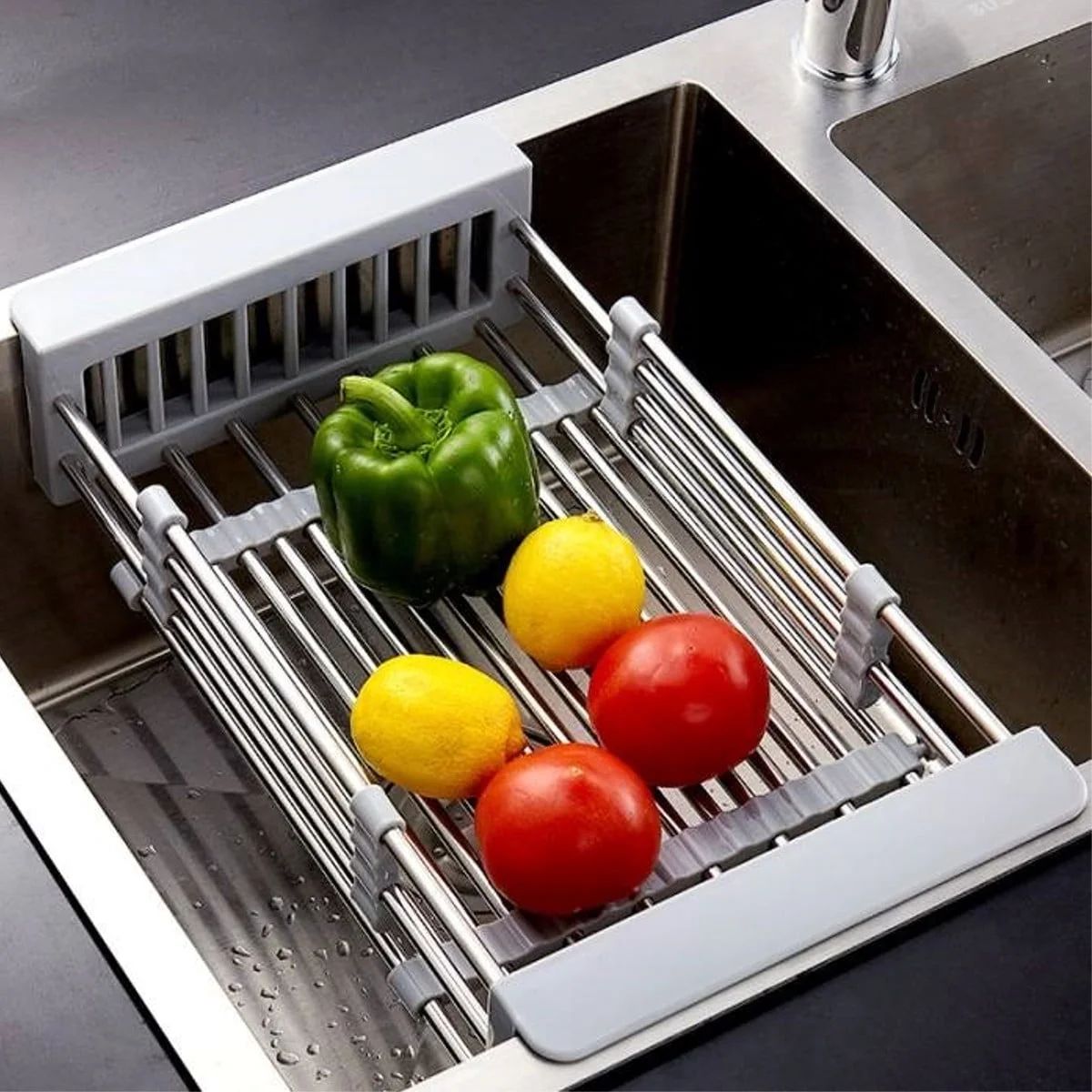 Expandable Dish Drying Rack Over The Sink Dish Basket Drainer with Telescopic Arms Functional Kit... | Walmart (US)