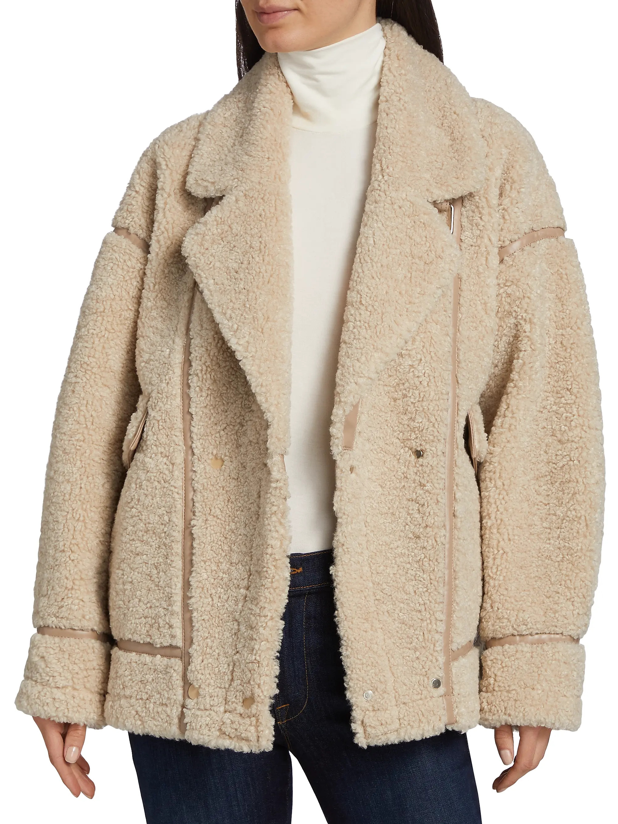 Badu Faux Sherpa Biker Jacket | Saks Fifth Avenue