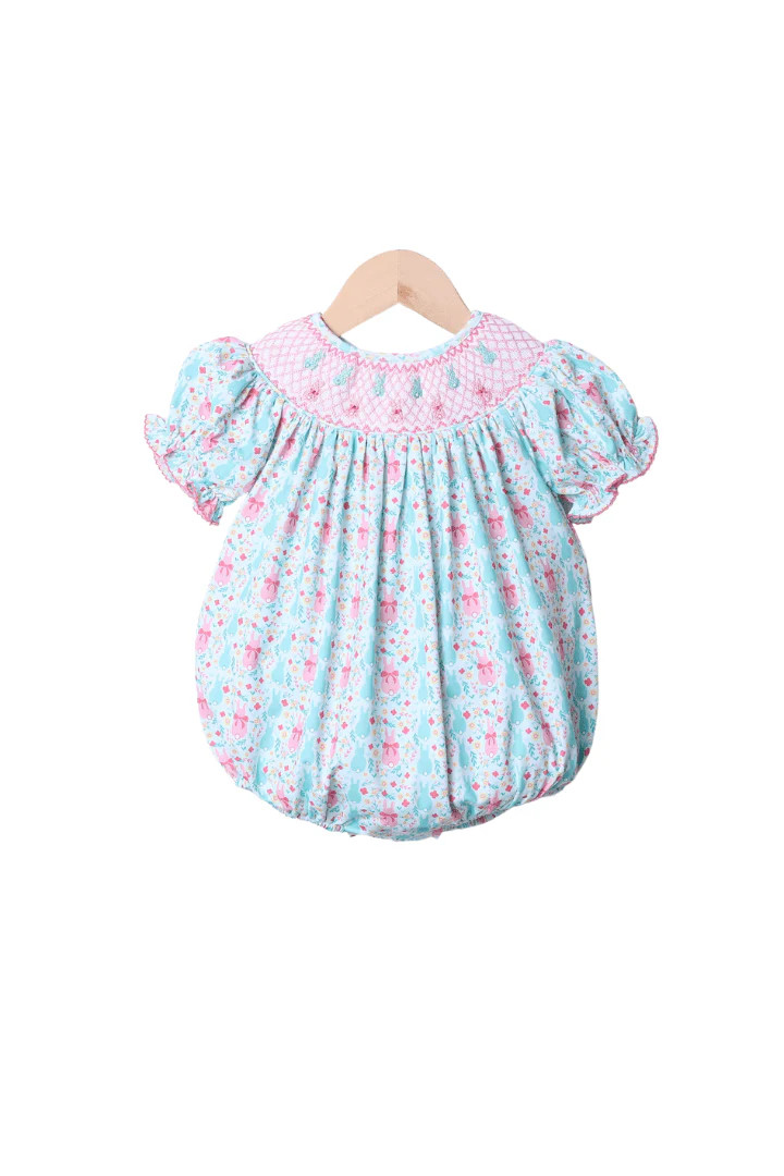 Smocked Sweet Bunny Heirloom Bubble | The Smocked Flamingo