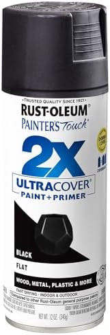 Rust-Oleum 334020 Painter's Touch 2X Ultra Cover Spray Paint, 12 oz, Flat Black | Amazon (US)