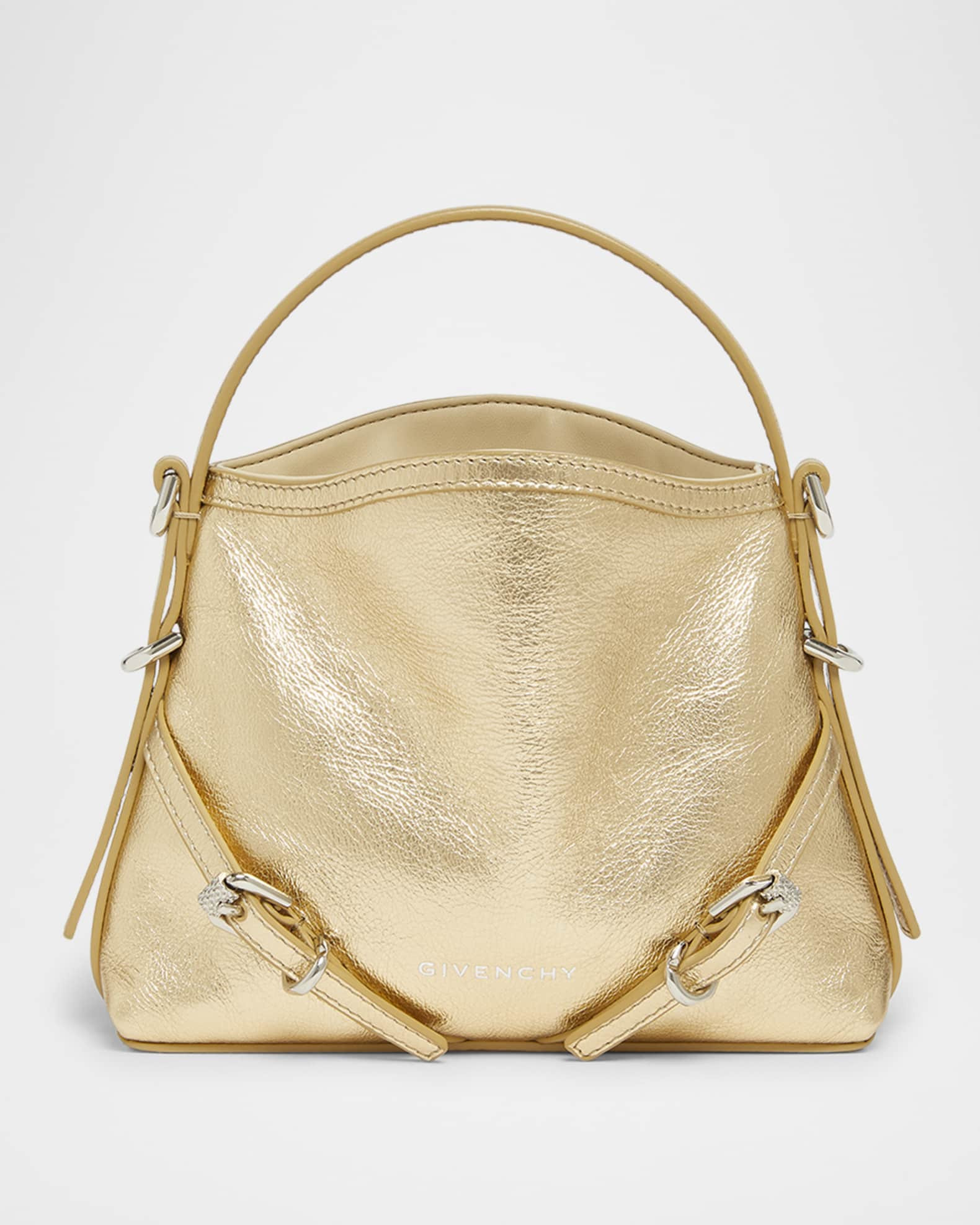 Voyou Nano Shoulder Bag in Metallic Leather | Neiman Marcus