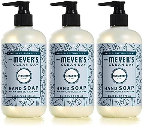 MRS. MEYER'S CLEAN DAY Hand Soap, Made with Essential Oils, Snowdrop, 12.5 fl. Oz (Pack of 3) | Amazon (US)