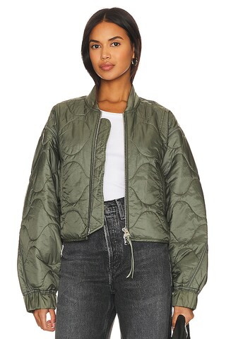AGOLDE x Shoreditch Ski Club Iona Quilted Jacket in Laurel from Revolve.com | Revolve Clothing (Global)