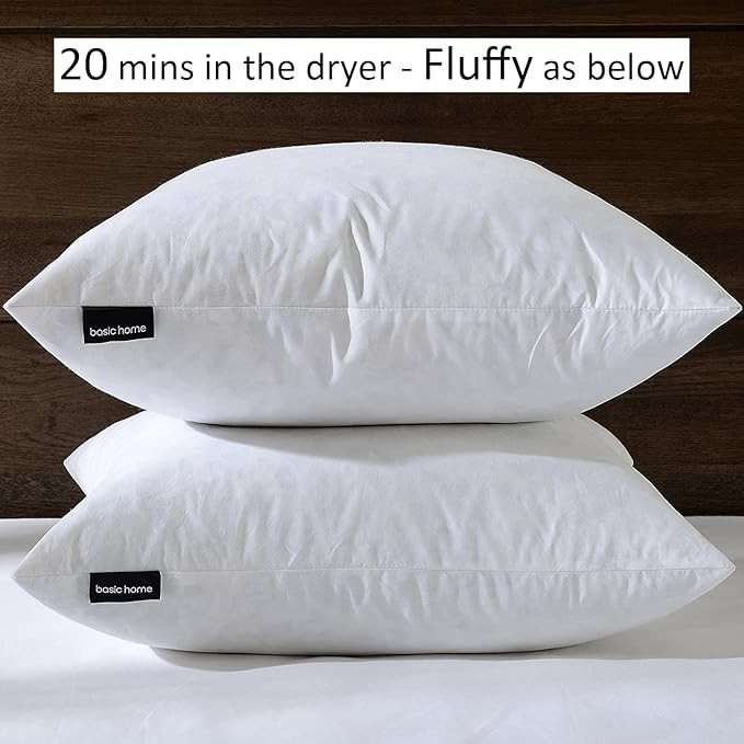 basic home 22x22 Decorative Throw Pillow Inserts-Down Feather Pillow Inserts-Square-Cotton Fabric... | Amazon (US)