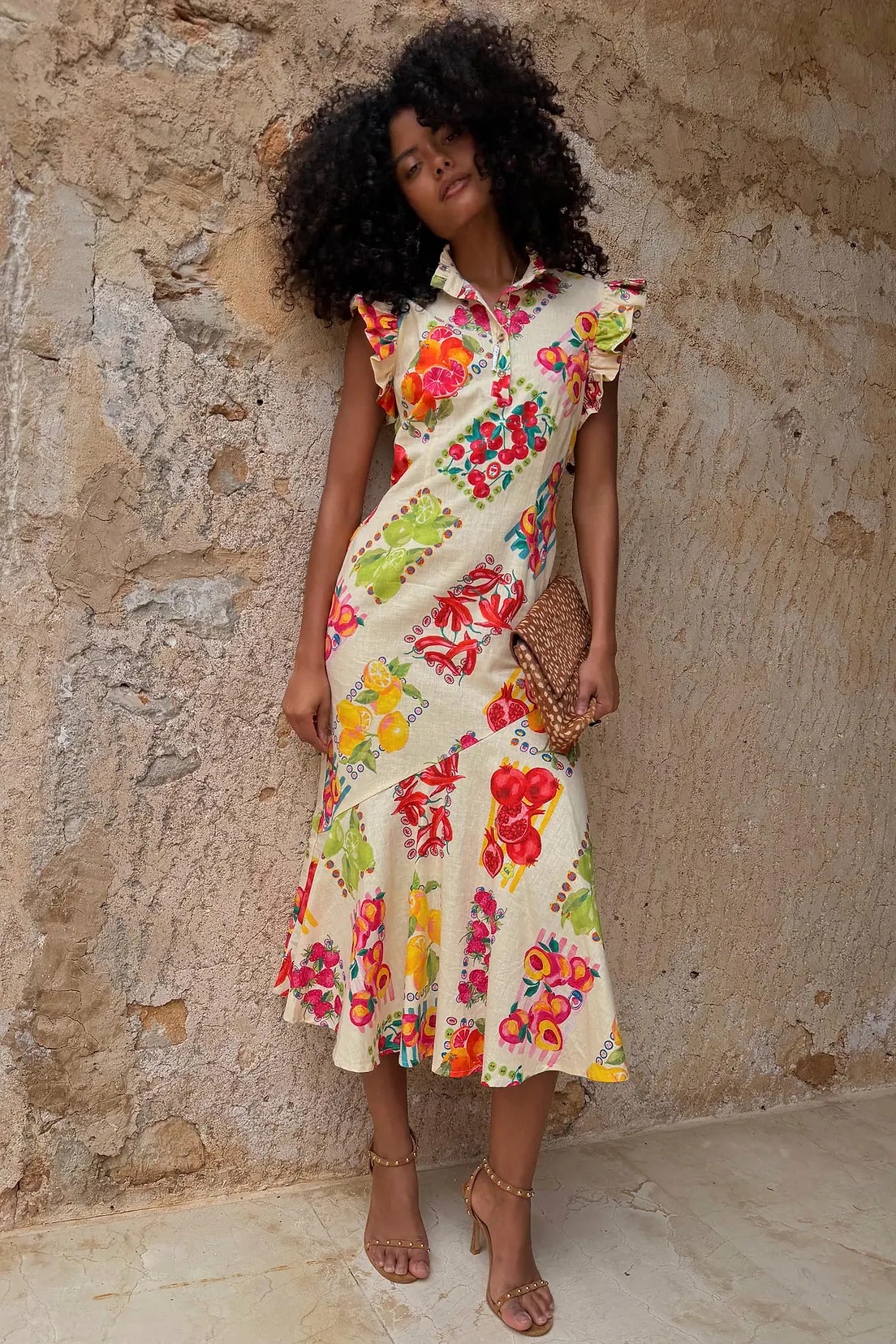 Fruit Stamps Remi Dress Petite | Never Fully Dressed (UK & IE)