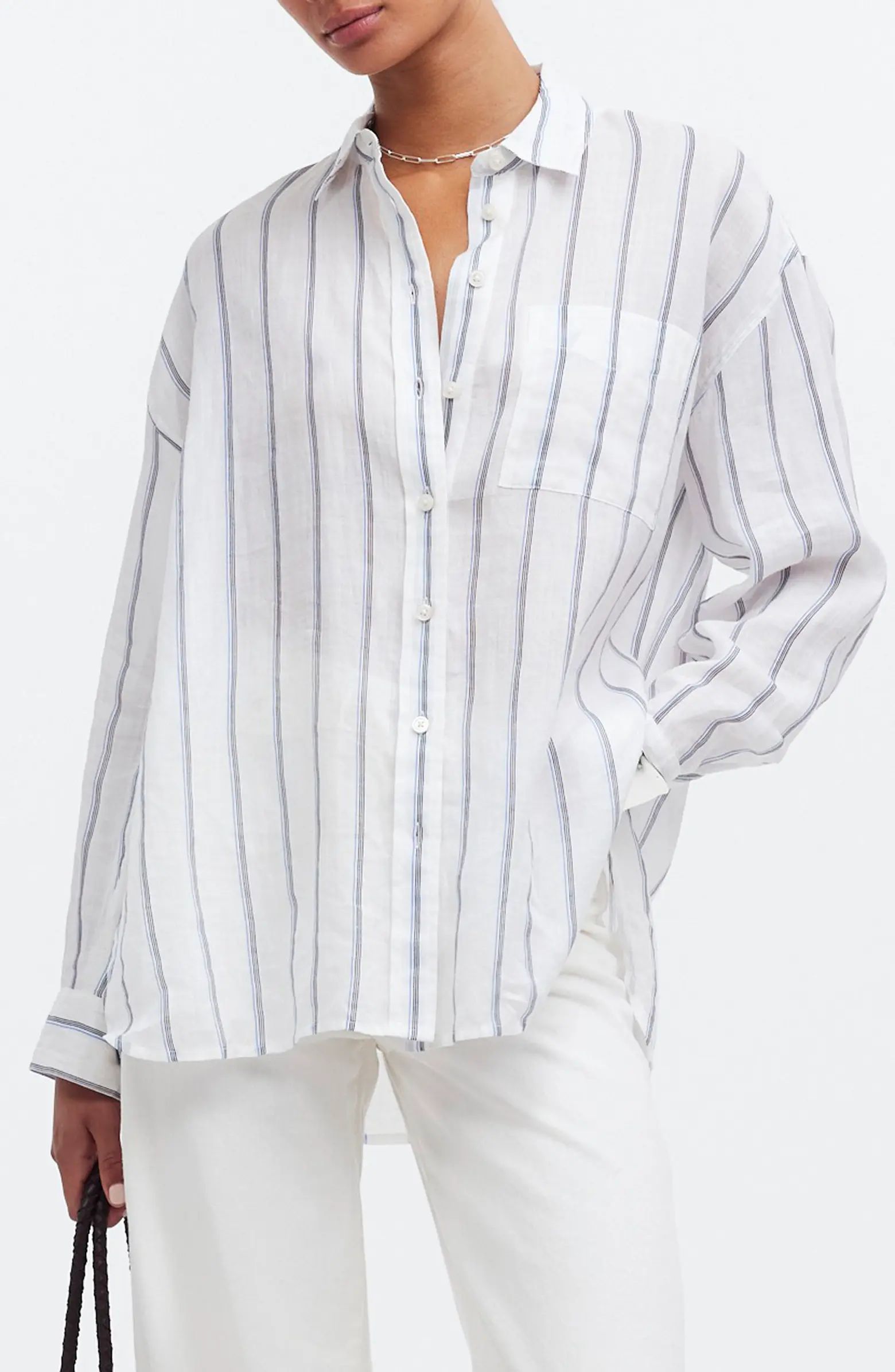Madewell The Oversized Stripe Button-Up Shirt | Nordstrom | Nordstrom