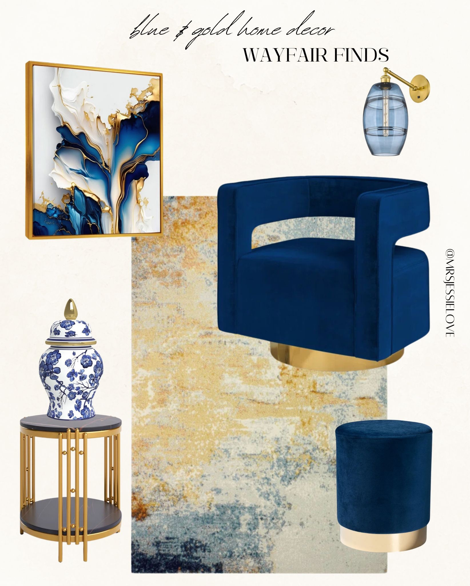 Wayfair Blue & Gold home decor finds | modern cozy furniture | home refresh | living room finds 

#LTKhome #LTKsalealert #LTKfamily
