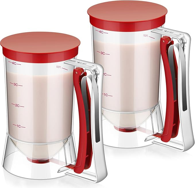 FillTouch 2 Pcs Pancake Batter Dispenser with Squeeze Handle for Griddle Mix Dispenser Pancake fo... | Amazon (US)