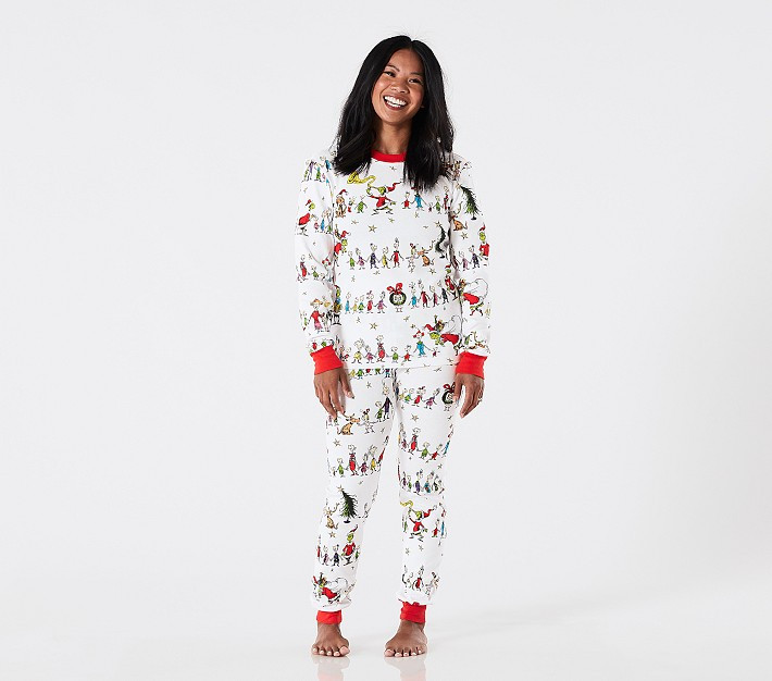 Adult Dr. Seuss's The Grinch™ Organic Pajama Set | Pottery Barn Kids