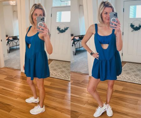 The cutest little tennis dress! The dress and tube top are all one piece and it has bike shorts with pockets.  Wearing small

#LTKFindsUnder50 #LTKActive #LTKFitness
