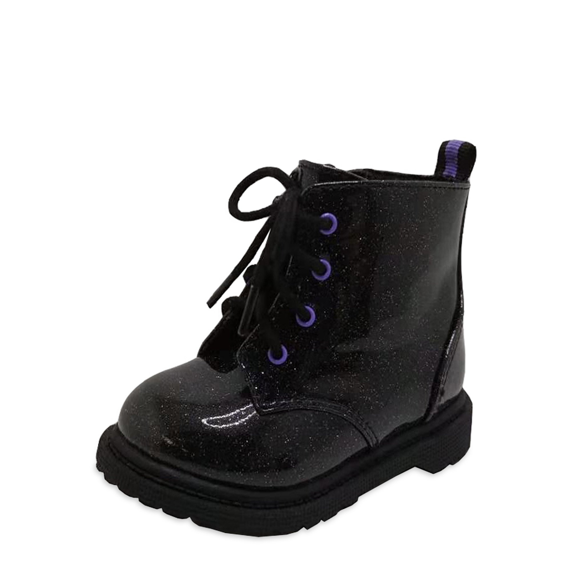 Wonder Nation Baby Girl Patent Lace-up Fashion Moto Boot | Walmart (US)
