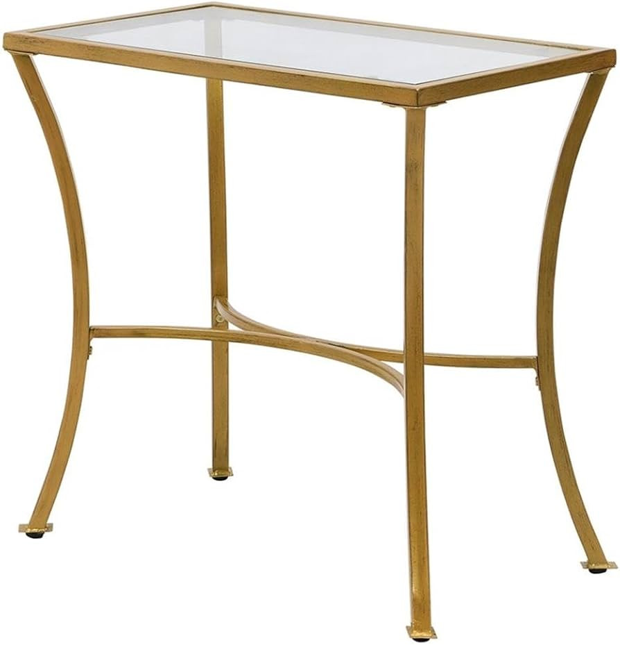 Amazon.com: Carolina Classic Palin Glass Top Accent Table in Antique Gold : Home & Kitchen | Amazon (US)