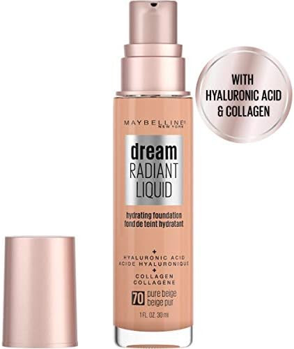 Maybelline Dream Radiant Liquid Medium Coverage Hydrating Makeup, Lightweight Liquid Foundation, Pur | Amazon (US)
