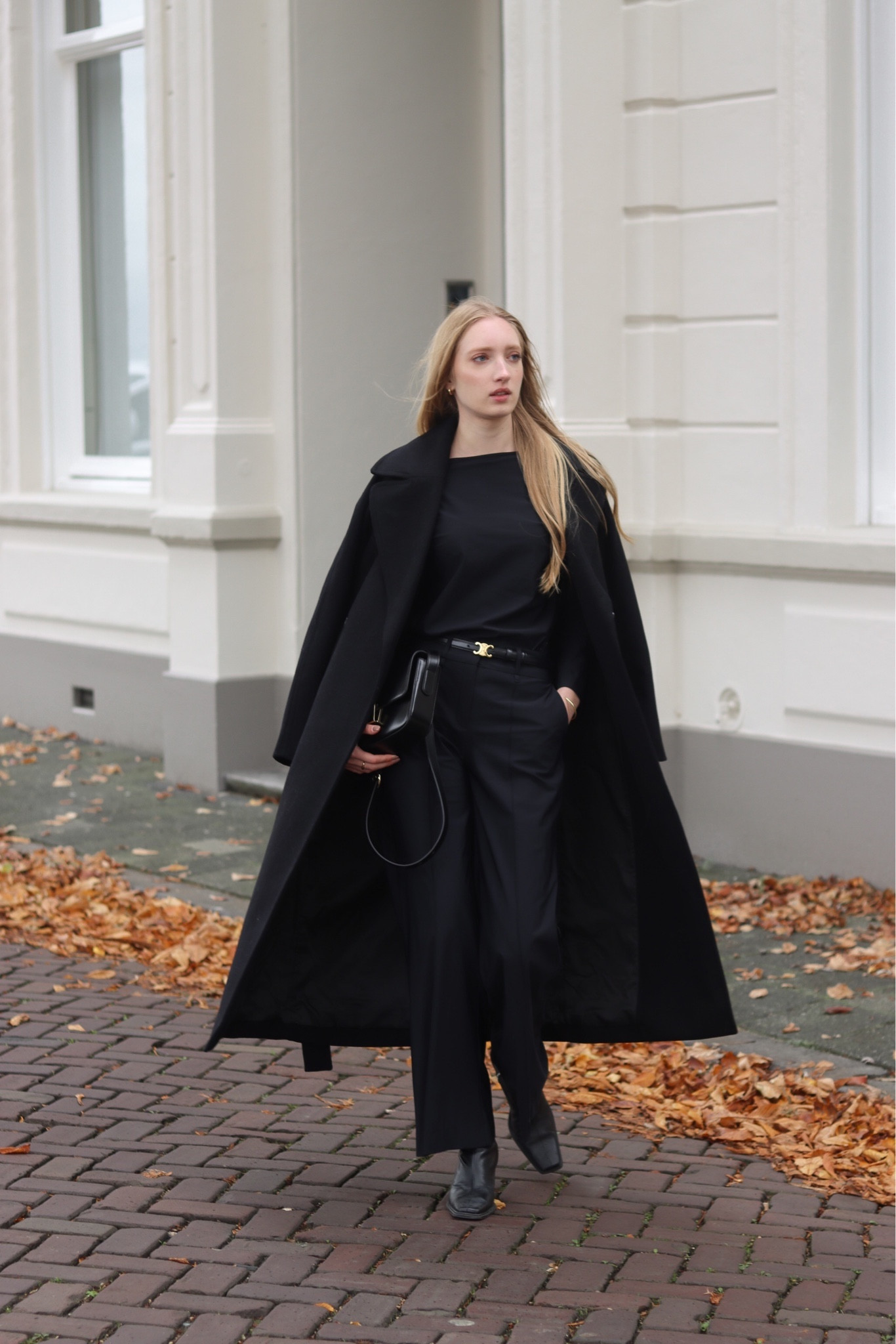 All black autumn look 🖤 

— I wear a 34 of the coat 

Black suit pants, black trousers, black celine Triomphe belt, black coat, black shoulder bag, classic black bag, black classic coat, belted coat

#LTKeurope #LTKstyletip #LTKSeasonal