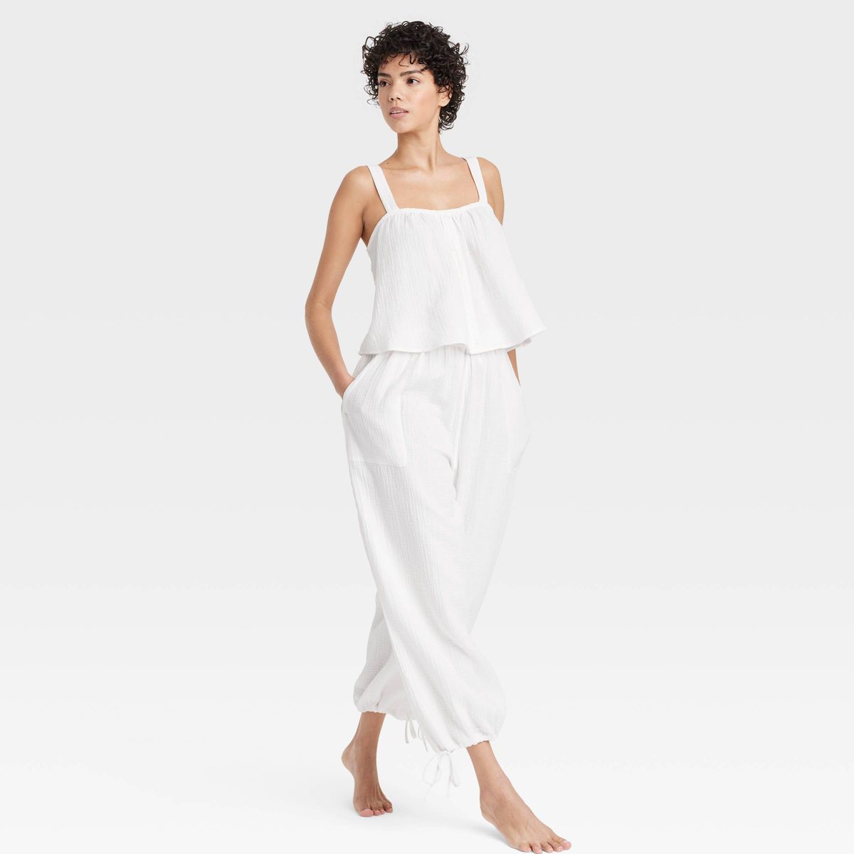 Women's Cotton Gauze Tank Top - Colsie™ White M | Target