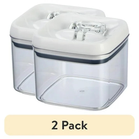 (2 pack) Better Homes & Gardens 6.2 Cup Flip-Tite Square Food Storage Container, BPA-Free, Clear Container with Easy Open Lid | Walmart (US)