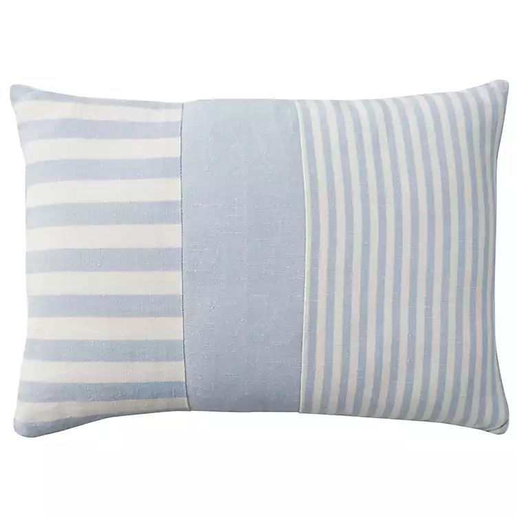 New! Ocean Asymmetrical Stripes Lumbar Pillow | Kirkland's Home