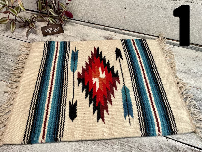 House Warming Gift - Aztec blanket mat - coffee table rug - boho mat  - large drink coaster - pla... | Etsy (US)